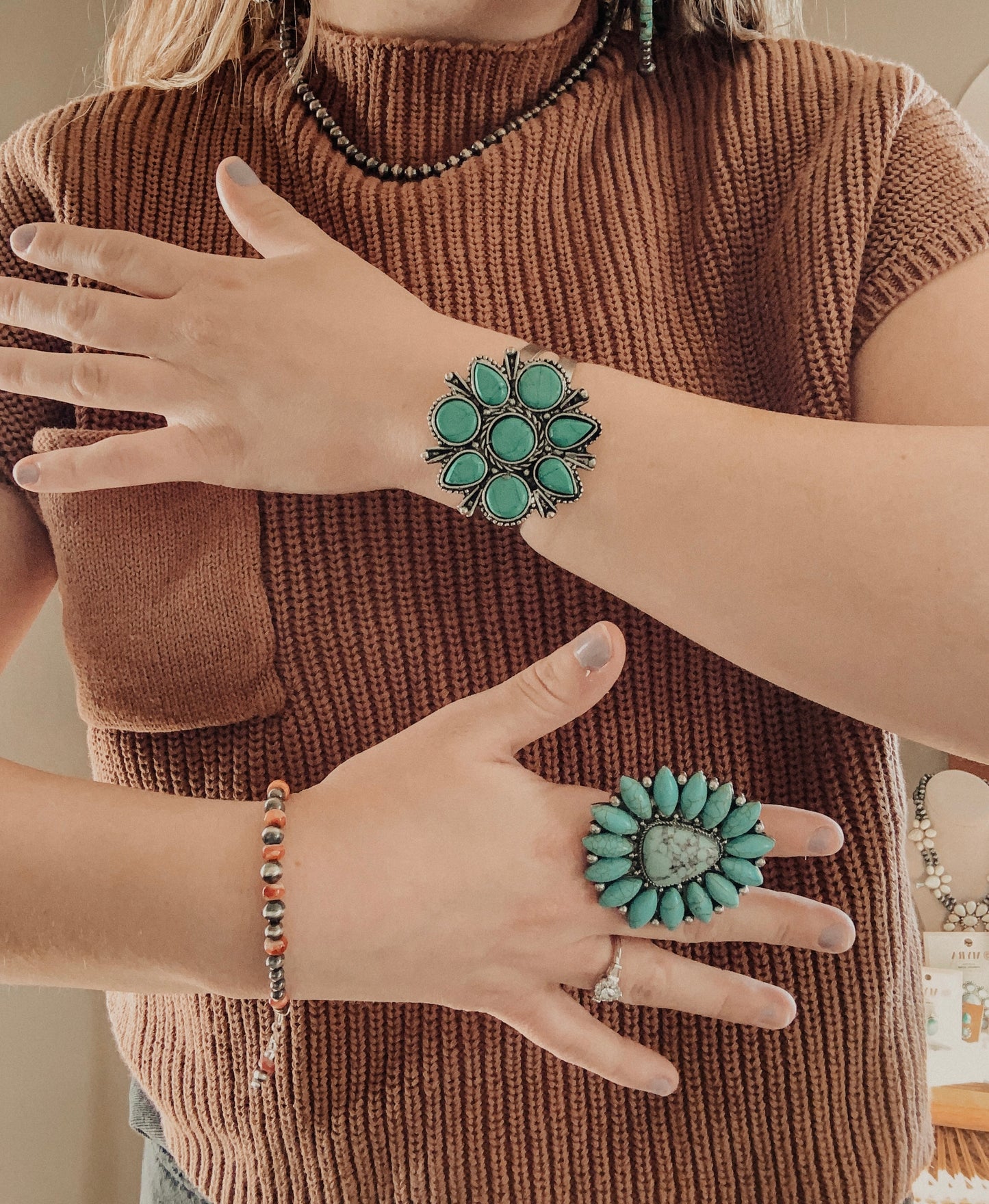 Navajo Pearl And Spiny Oyster Bracelet