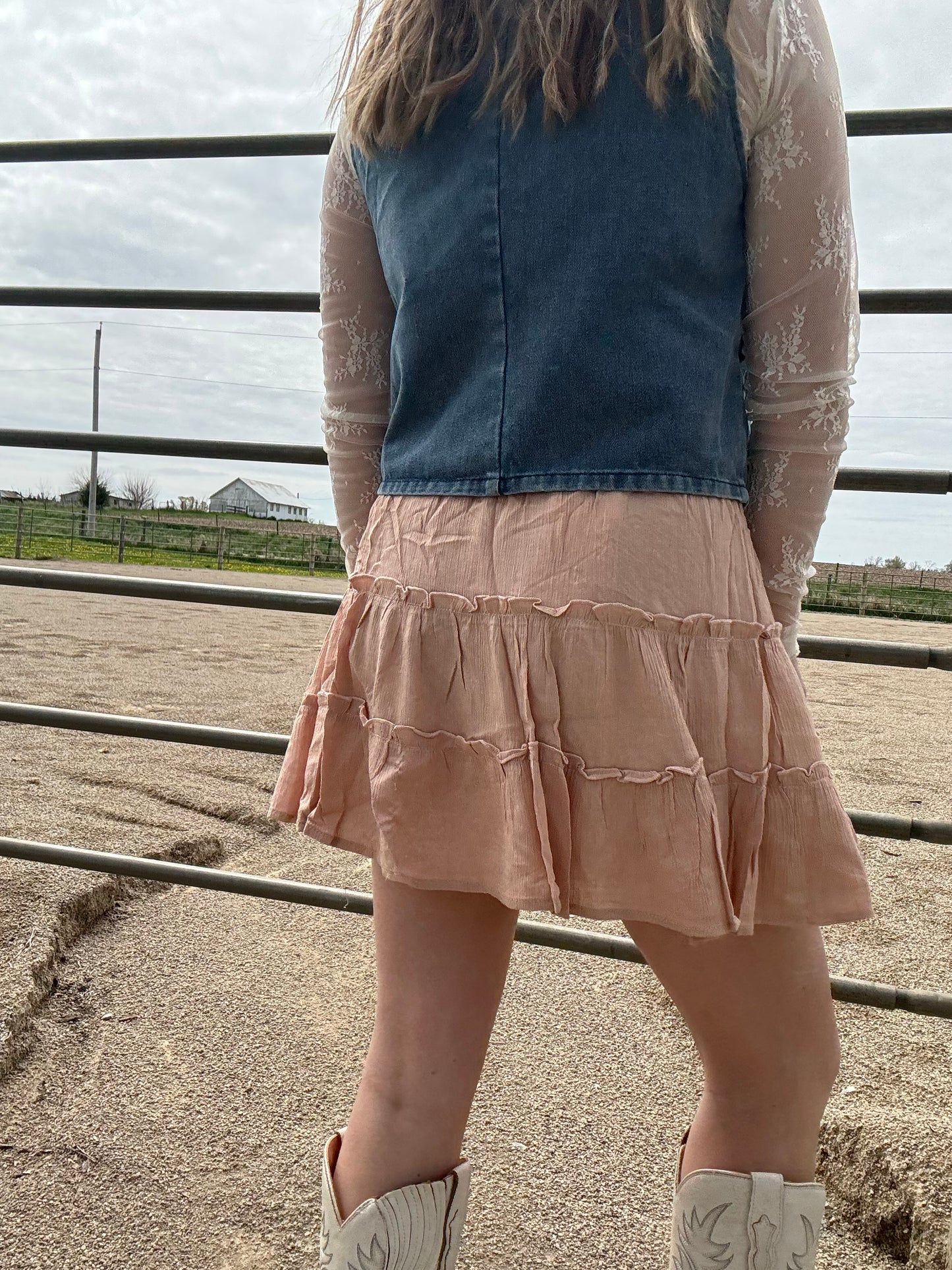 Peach Ruffle Skirt