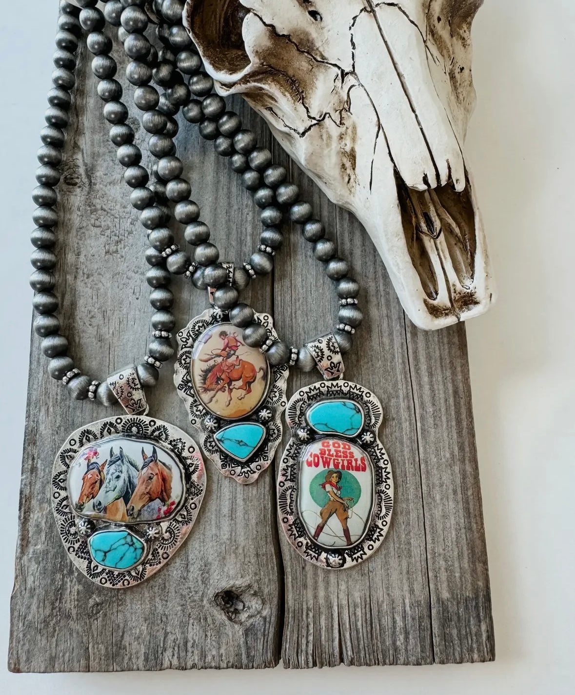 Cowboy On Horse Necklace