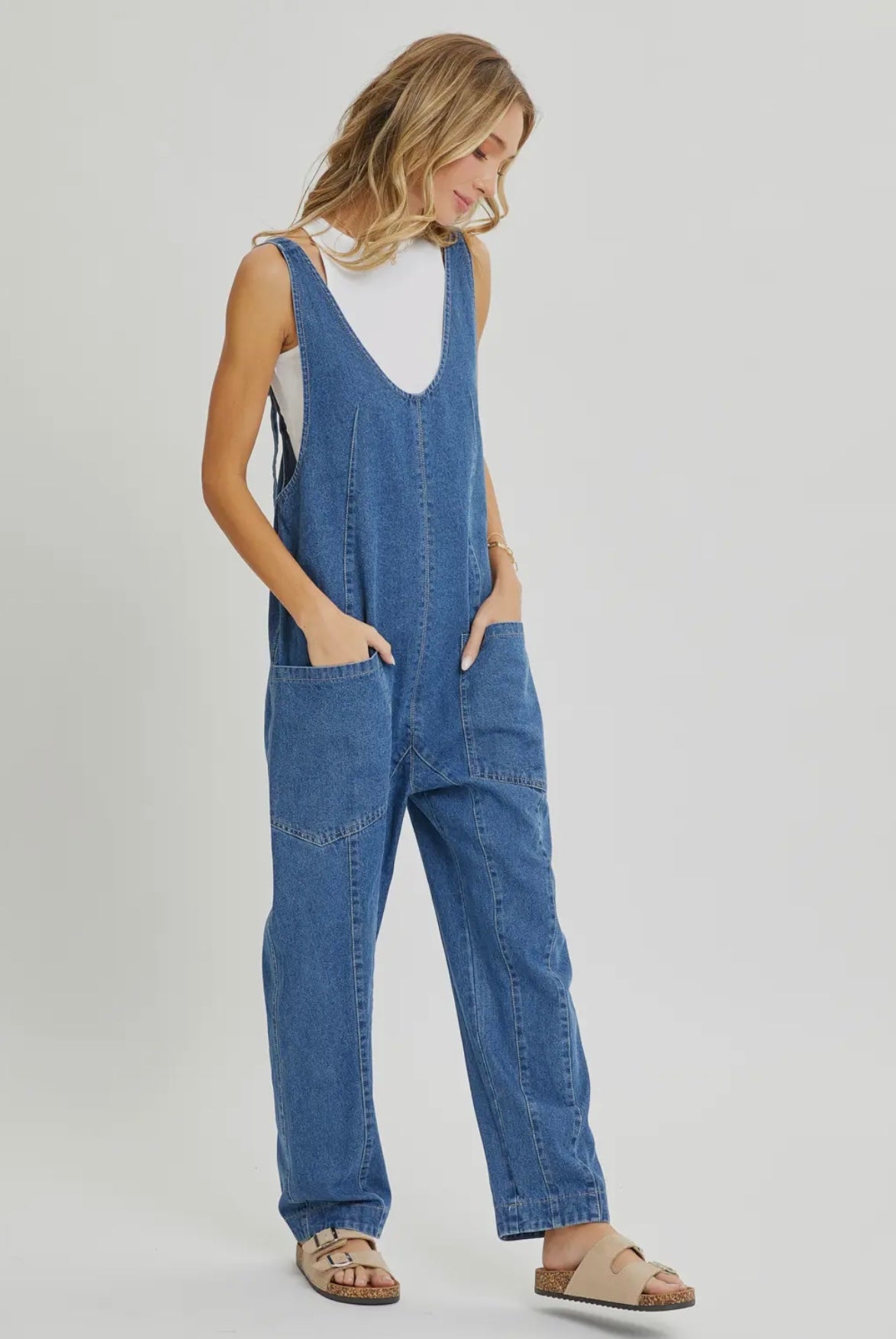 One-And-Done Denim Jumpsuit