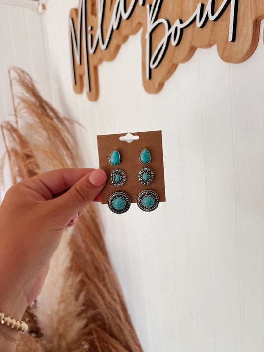 Turquoise Earring Set