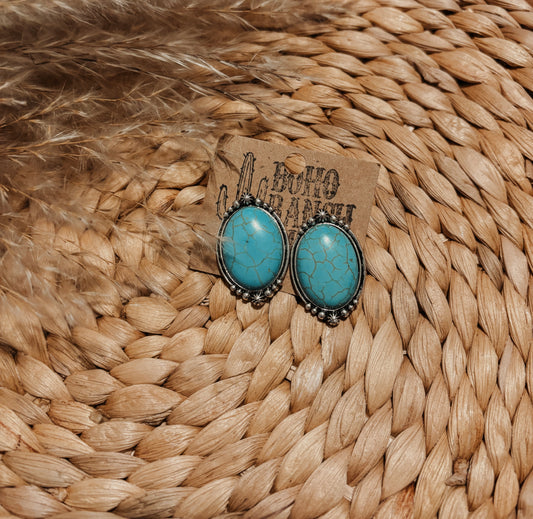 Turquoise Oval Earrings