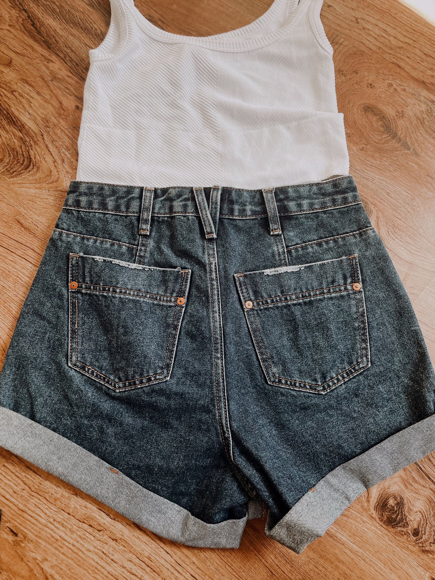 Blue Western Pocket Shorts