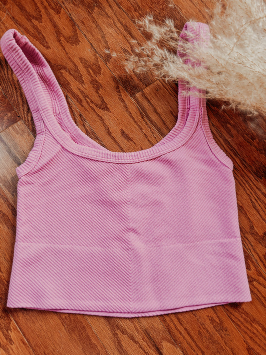 Pink Ribbed Tank