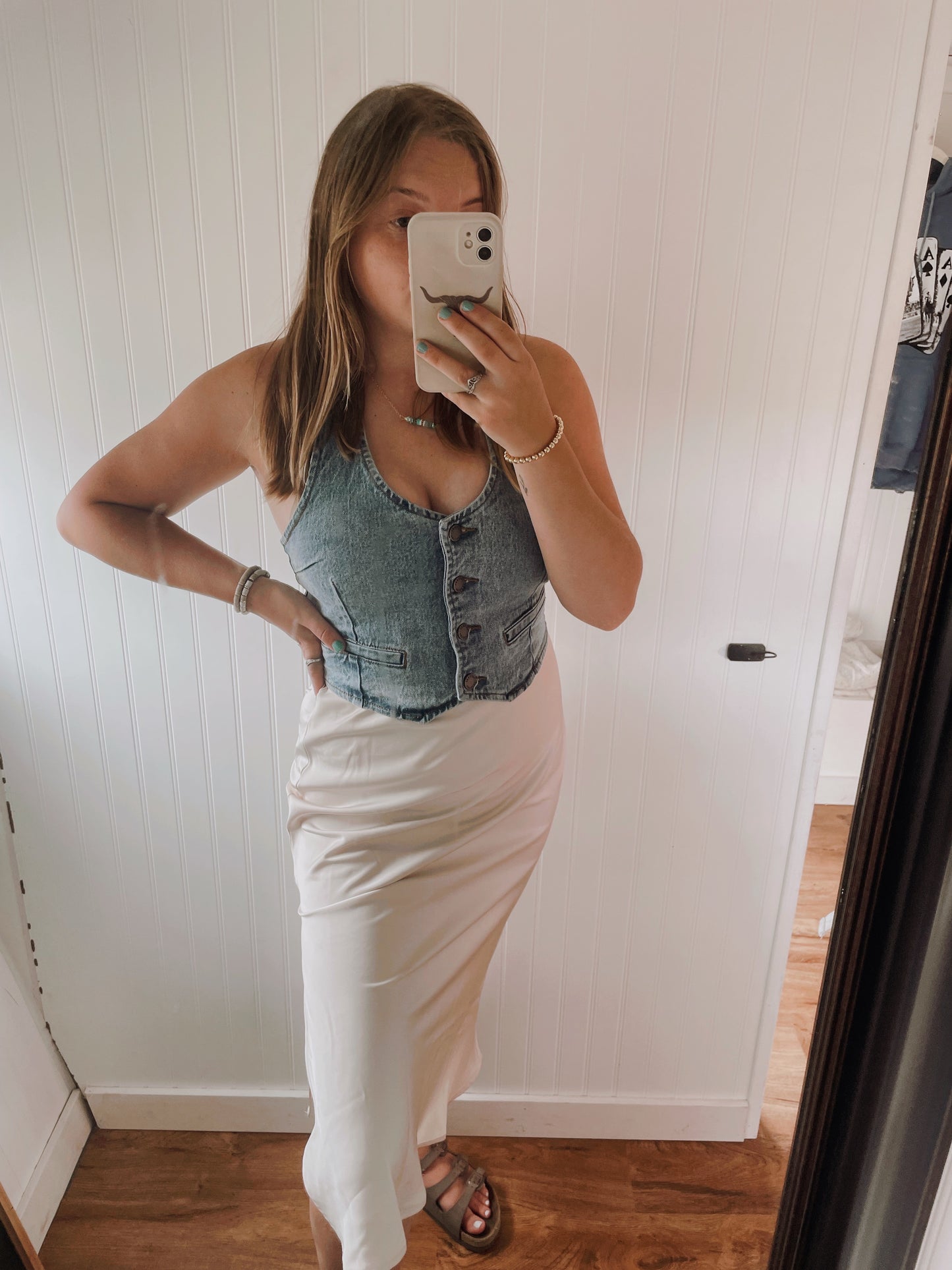 Satin Midi Skirt
