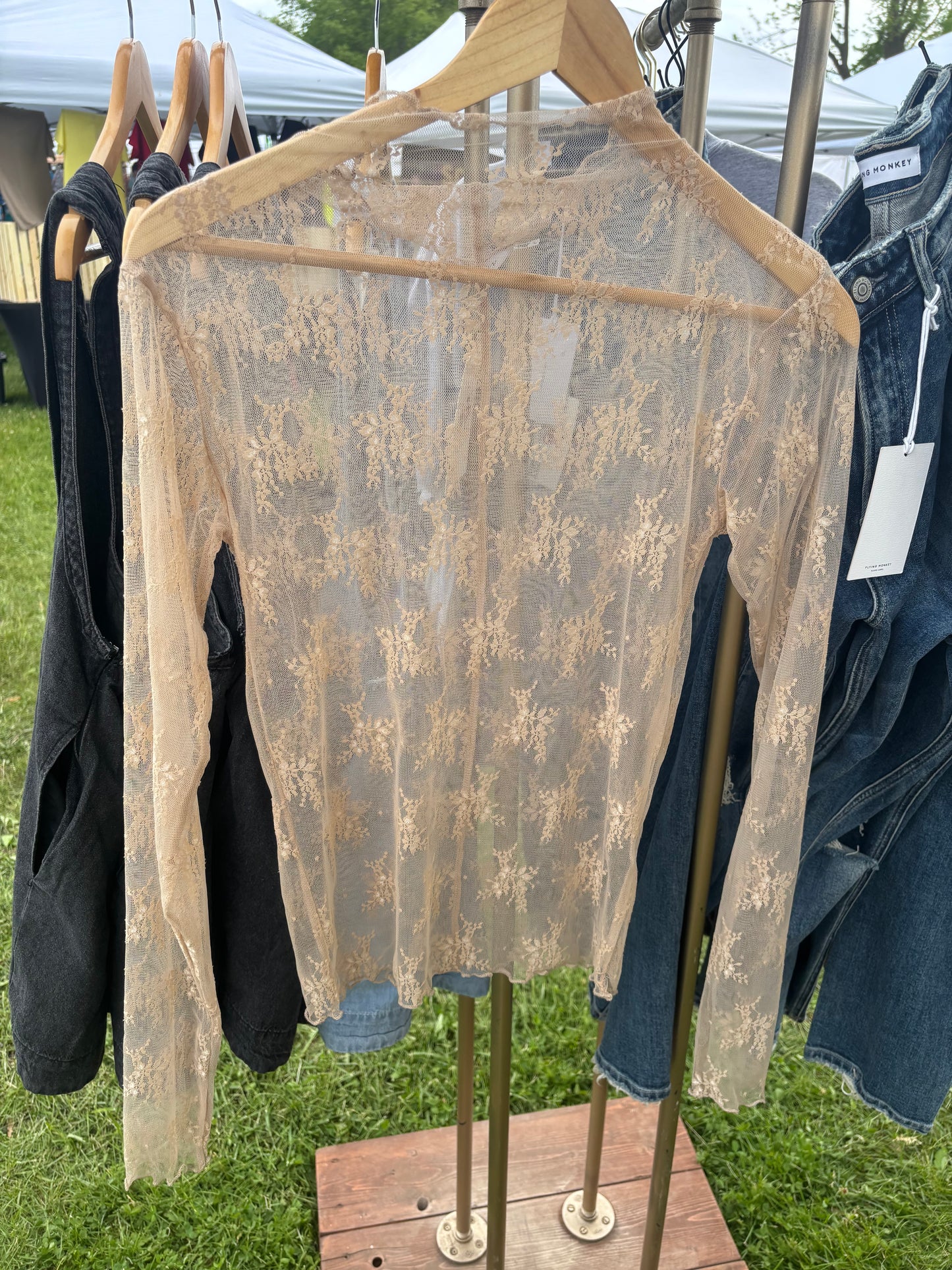 Tan Lace Top