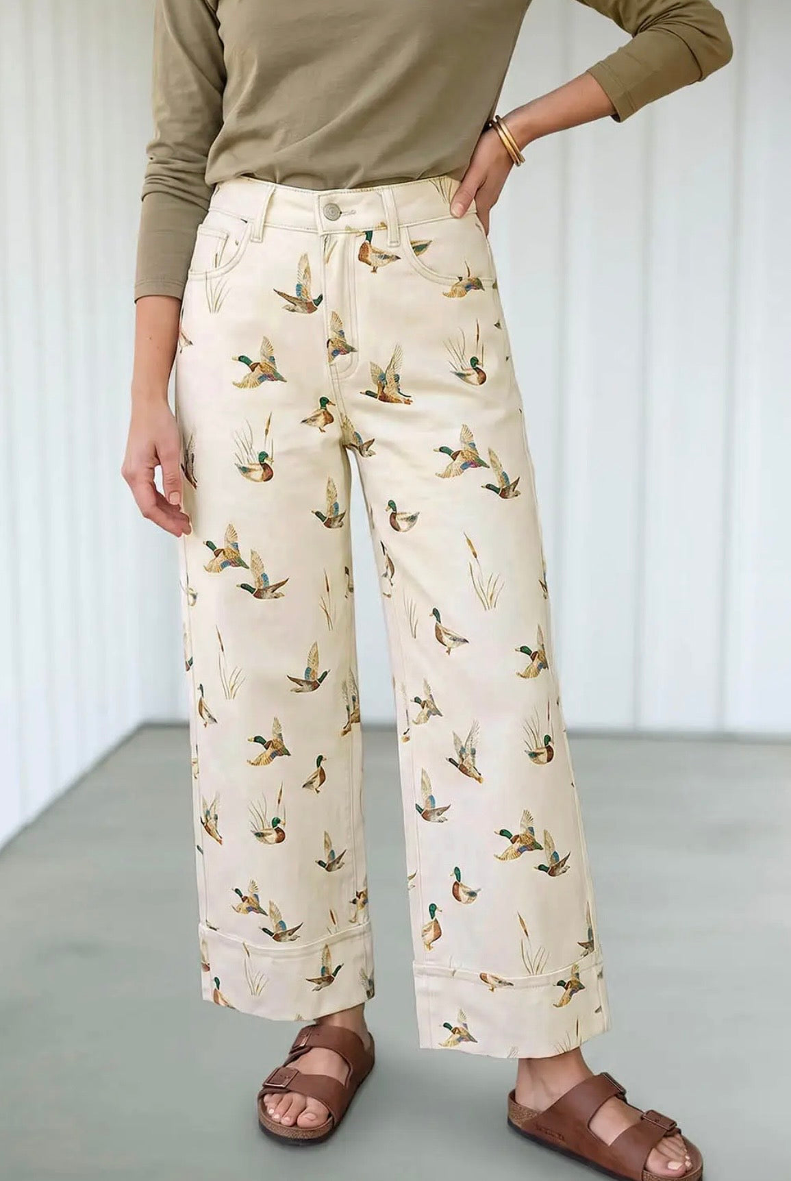 Mallard Cuff Wide Leg Jeans