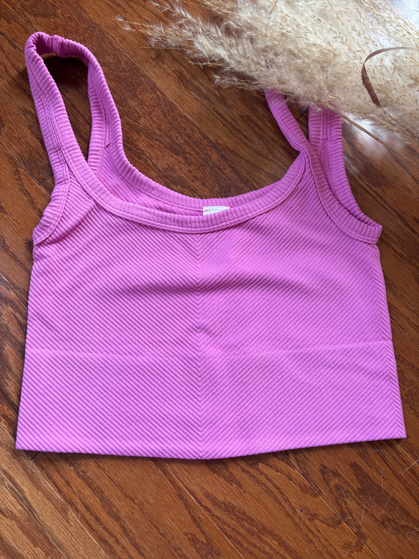 Pink Ribbed Tank