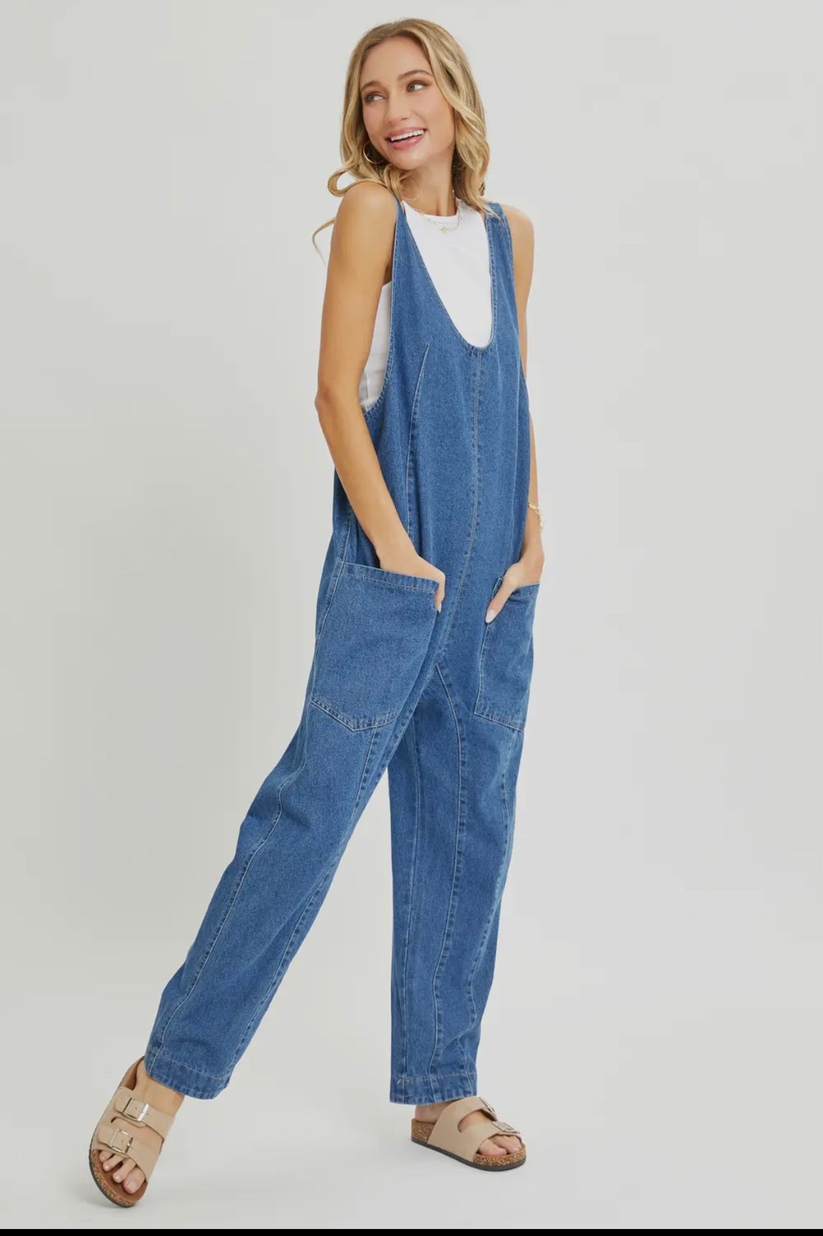 One-And-Done Denim Jumpsuit