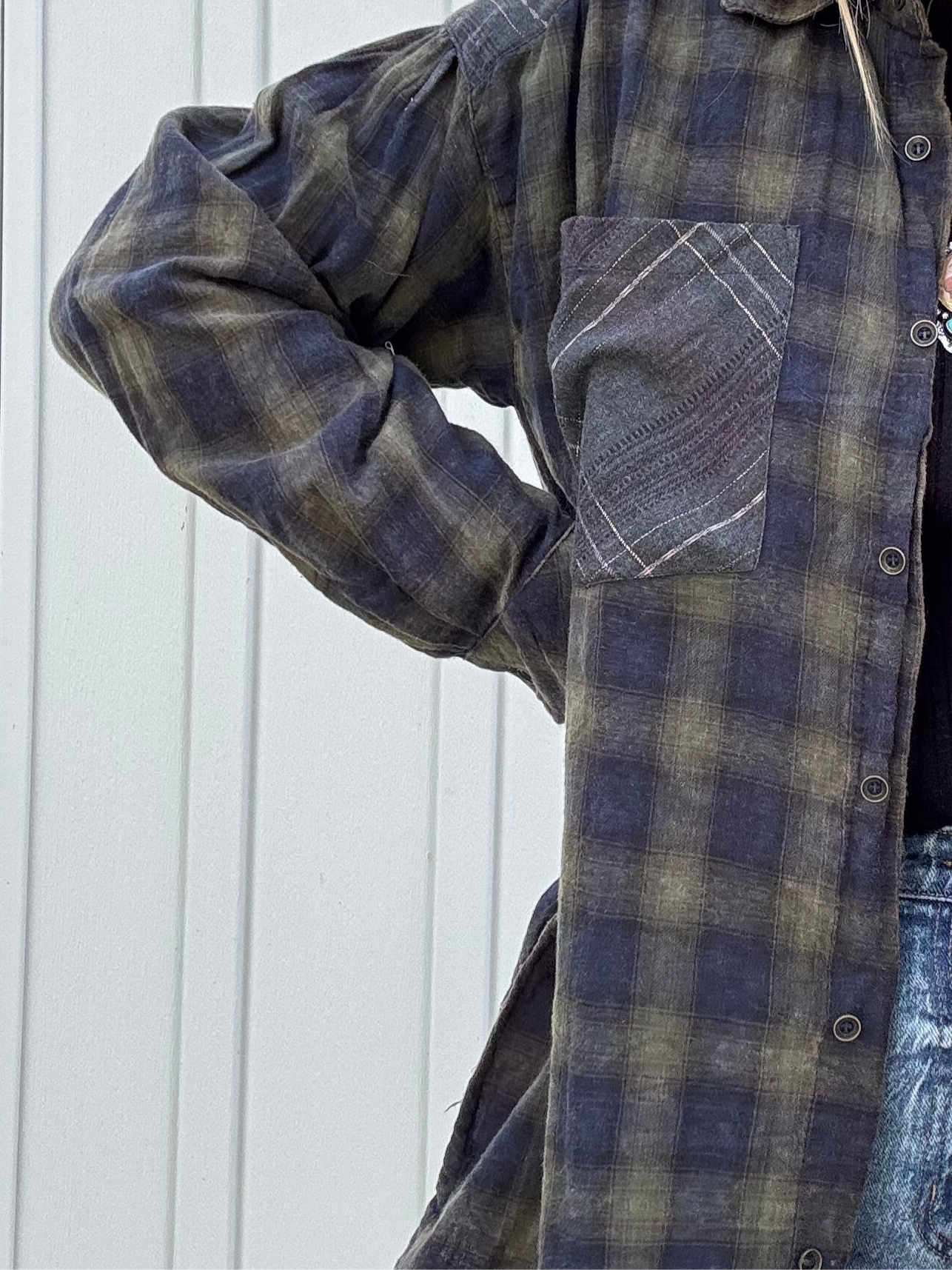 Oversized Plaid Top