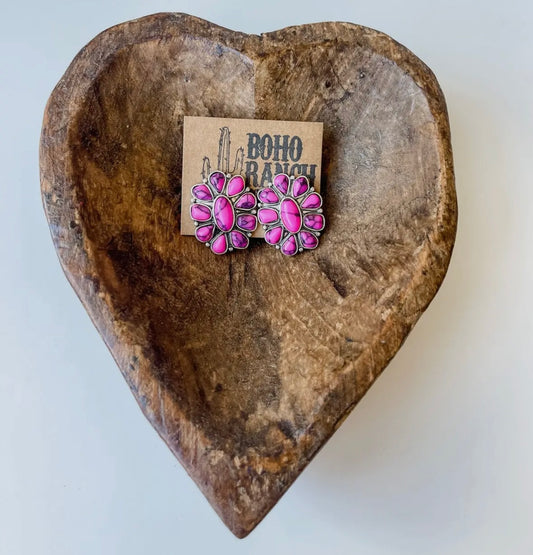 Stone Stud Earrings