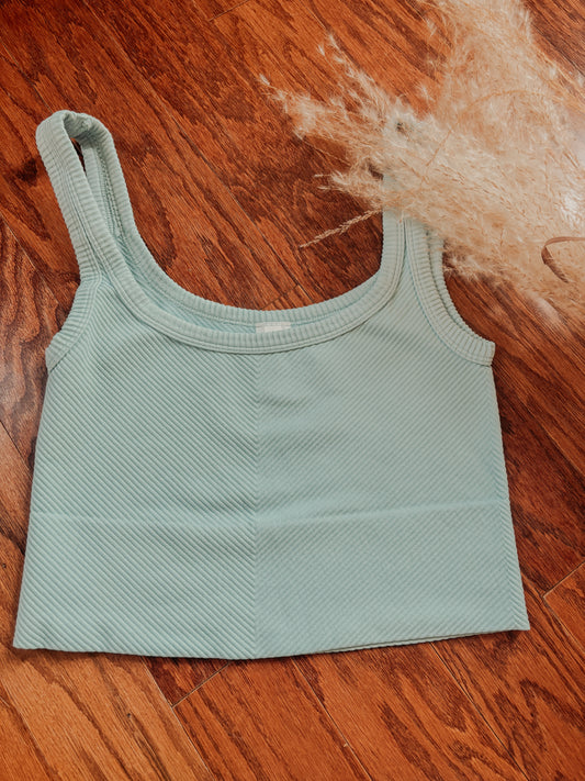 Blue Ribbed Tank
