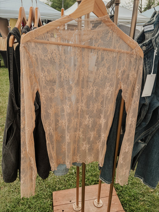 Tan Lace Top