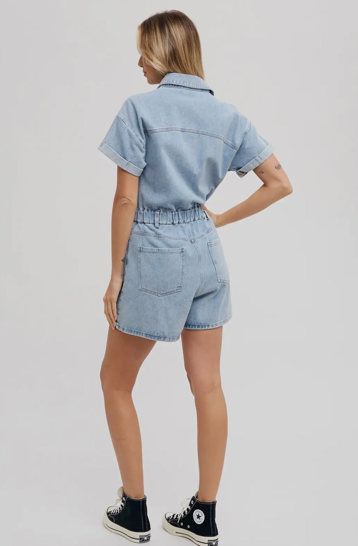 Denim Button Down Romper