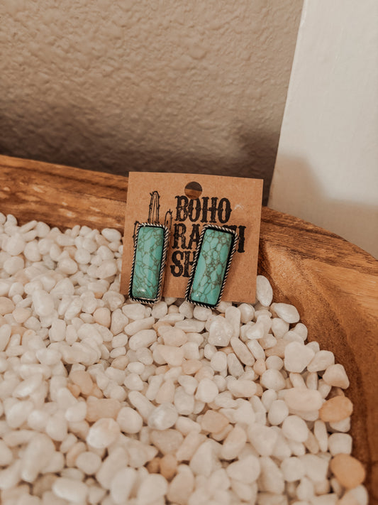 Turquoise Rectangle Earrings